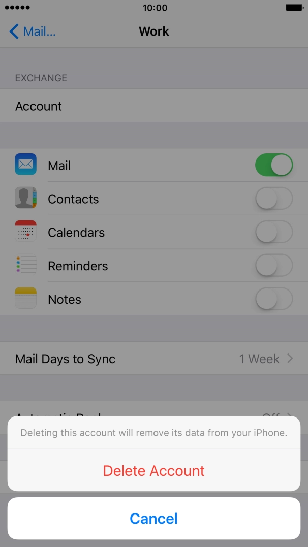 Press Delete Account.