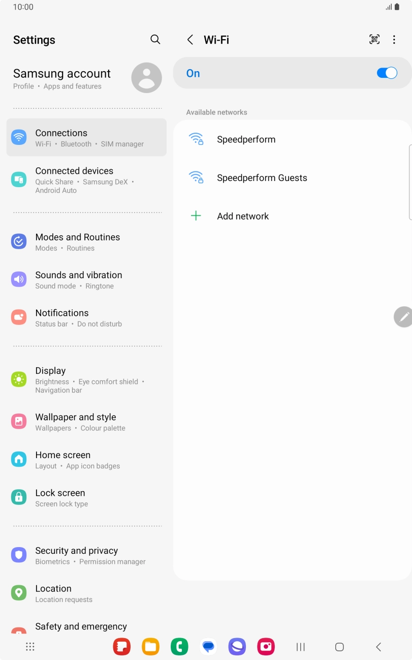 Press the required Wi-Fi network.