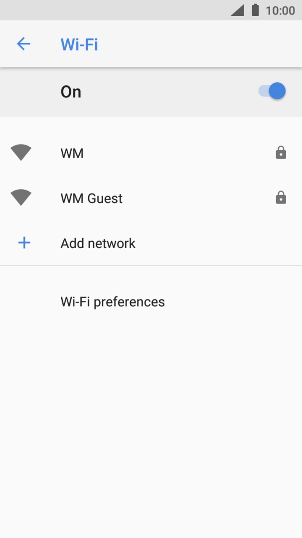 Press the required Wi-Fi network. Press the required Wi-Fi network.