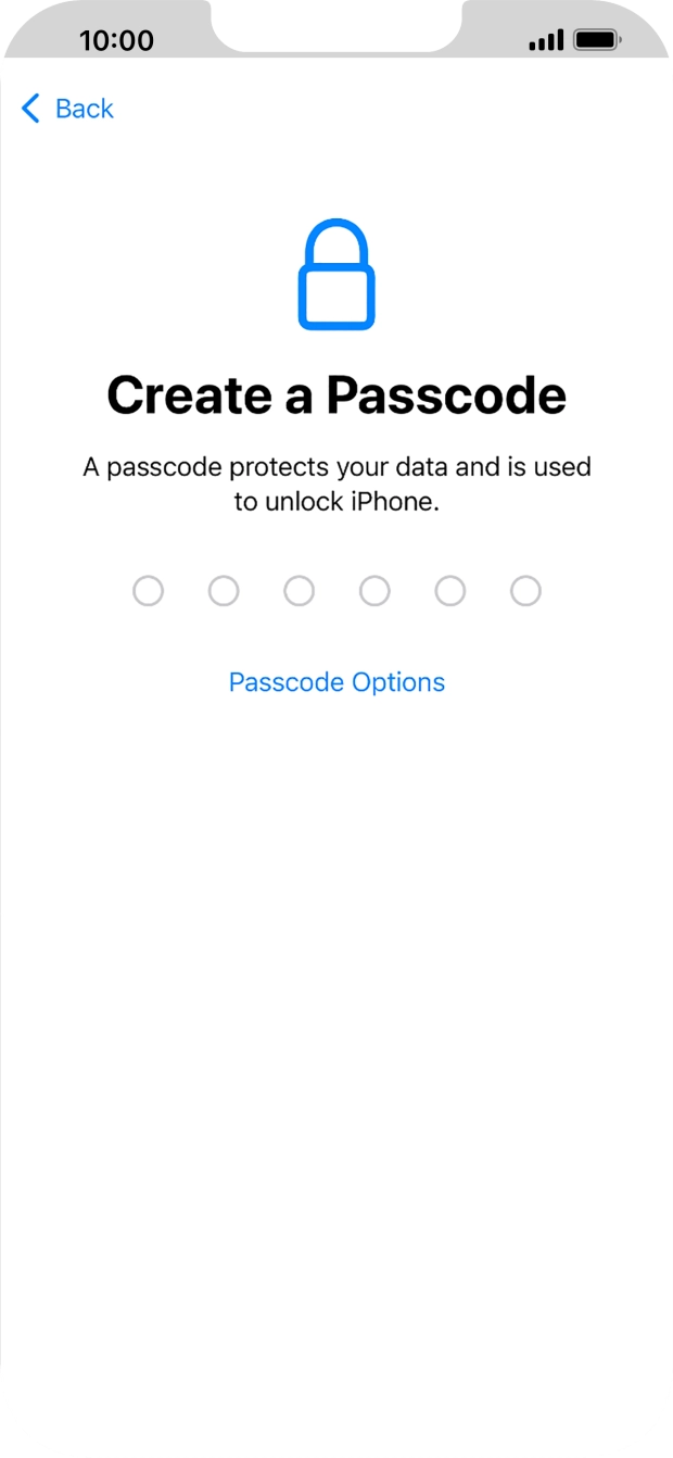 Press Passcode Options.