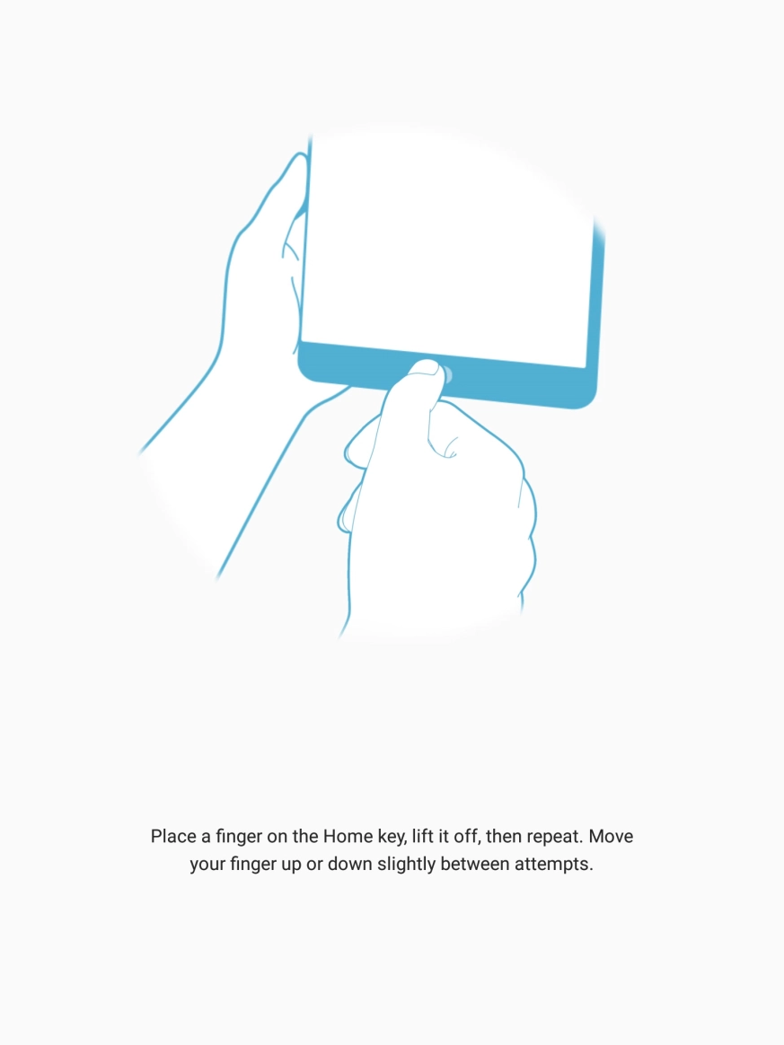 Follow the instructions on the screen to create the code using your fingerprint.