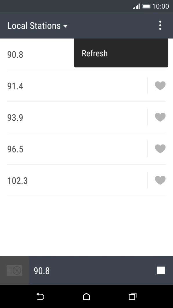 Press Refresh and wait while your phone searches for channels.