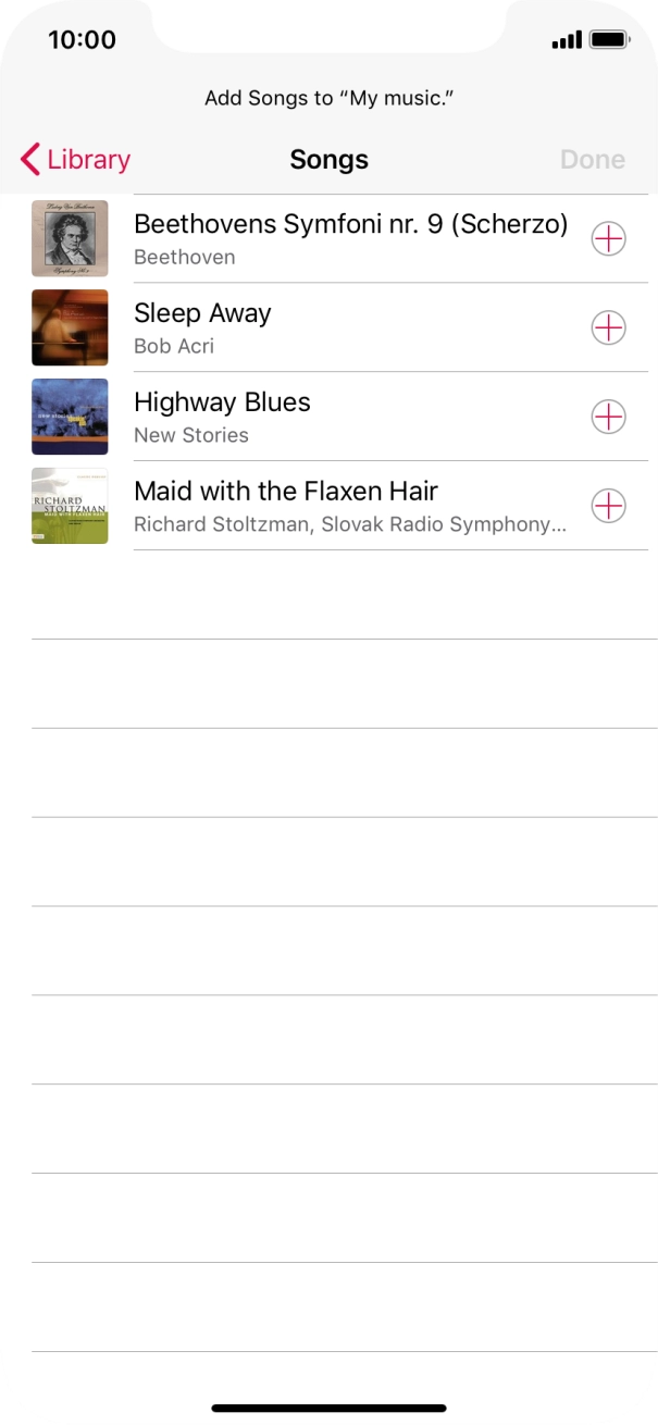 Go to the required category and press the required audio file.