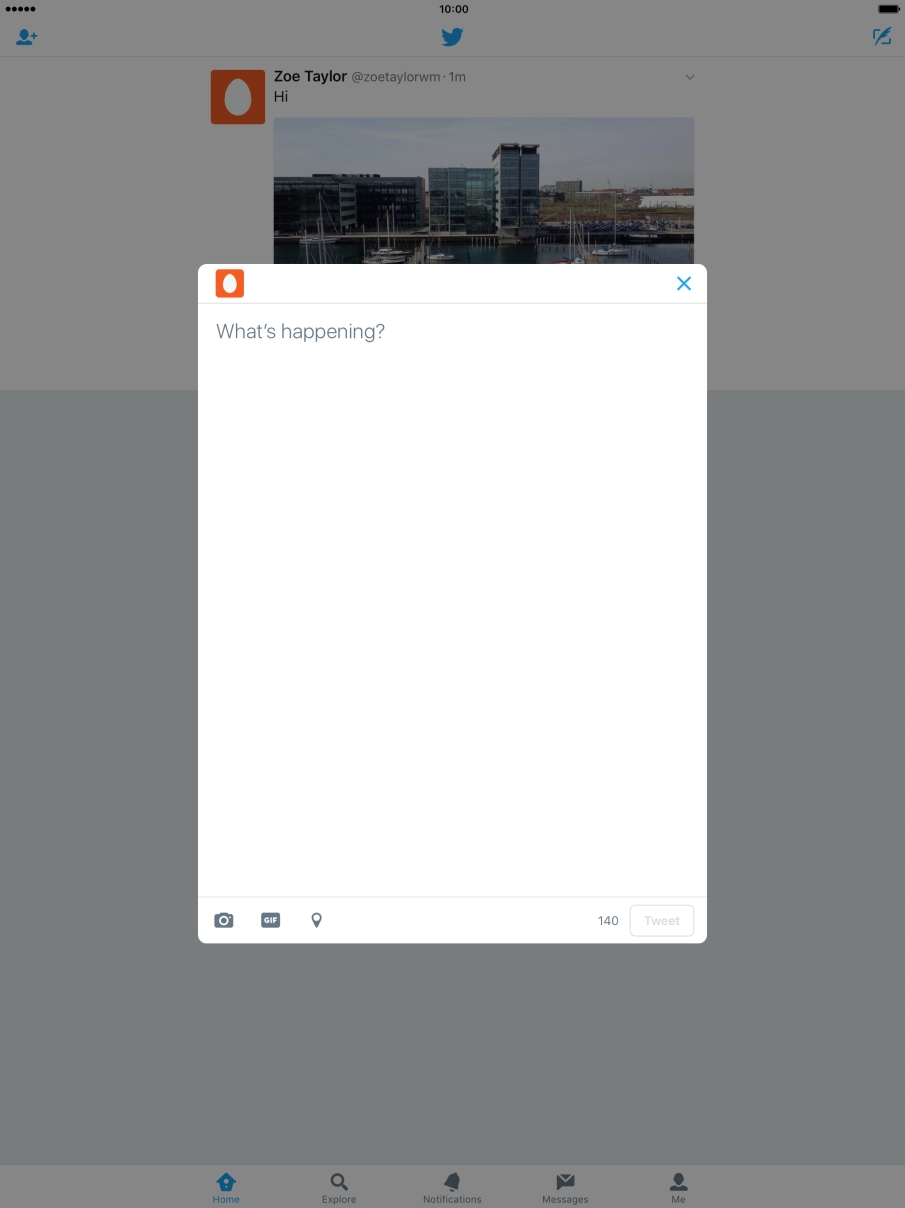 Press the text input field.