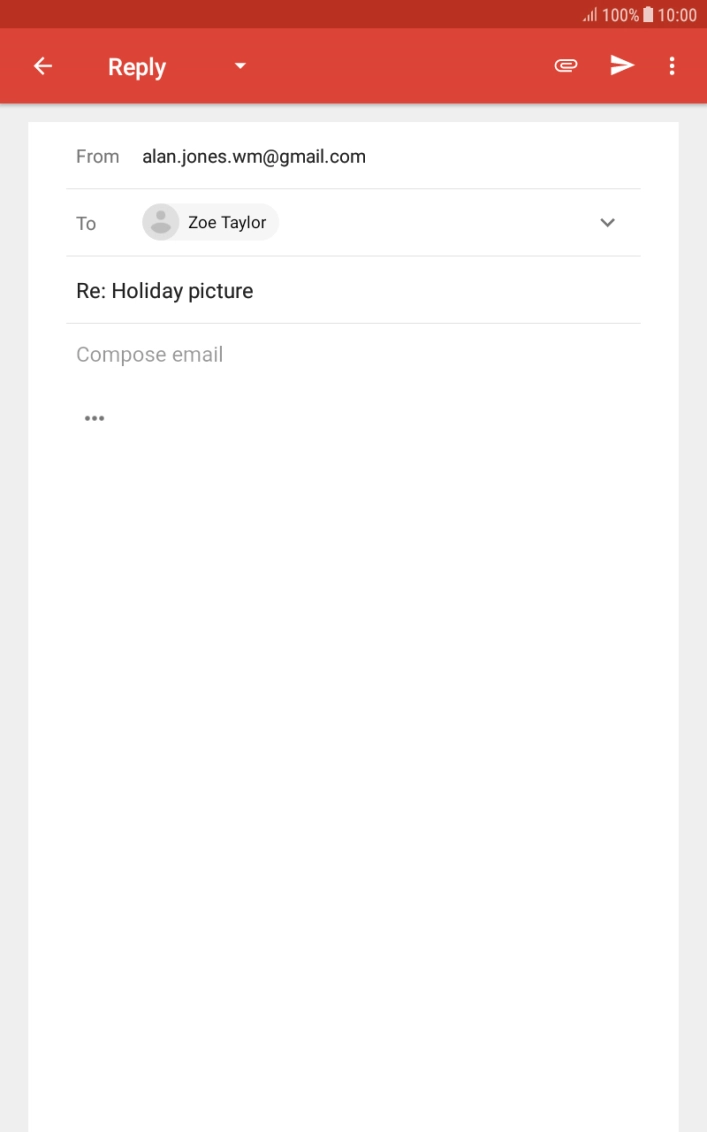 Press the text input field and write the required text.