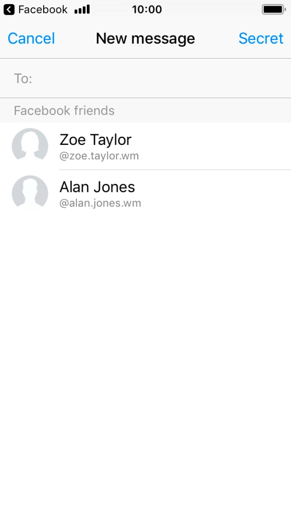 Press To and key in the first letters of the recipient's name.