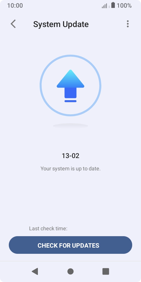 Press CHECK FOR UPDATES. If a new software version is available, it's displayed. Follow the instructions on the screen to update the phone software.