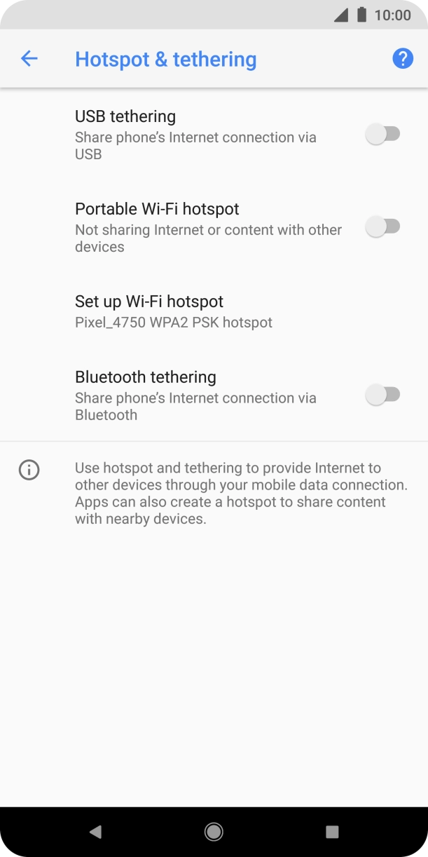 Press Set up Wi-Fi hotspot.
