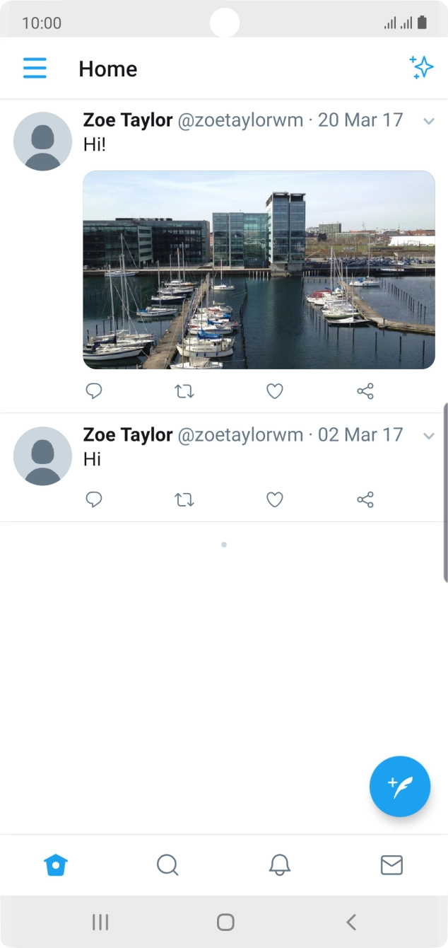 Press the new tweet icon.