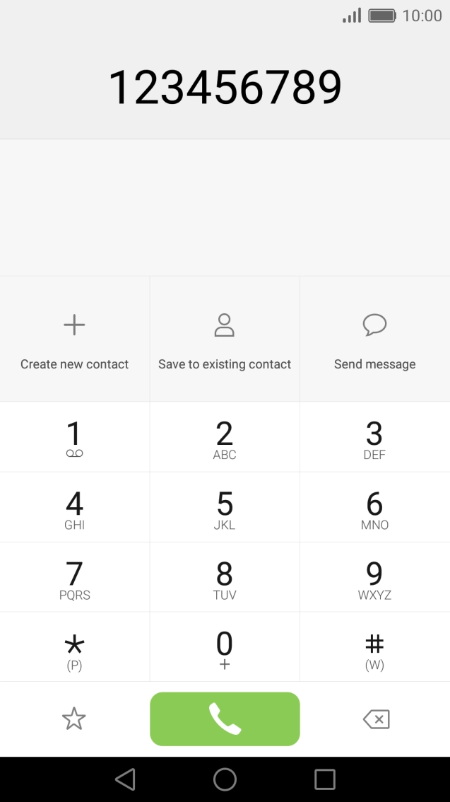 Key in the required number and press the call icon.