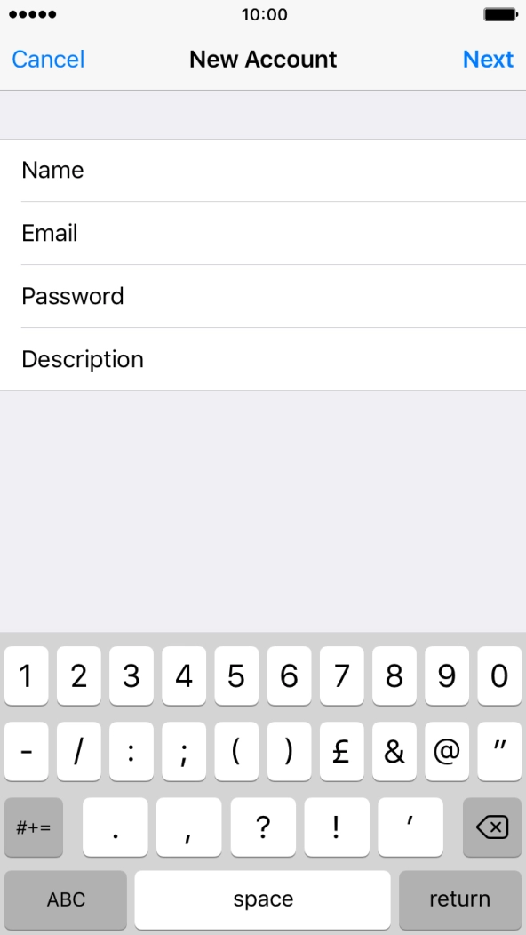 Press Description and key in the required name.