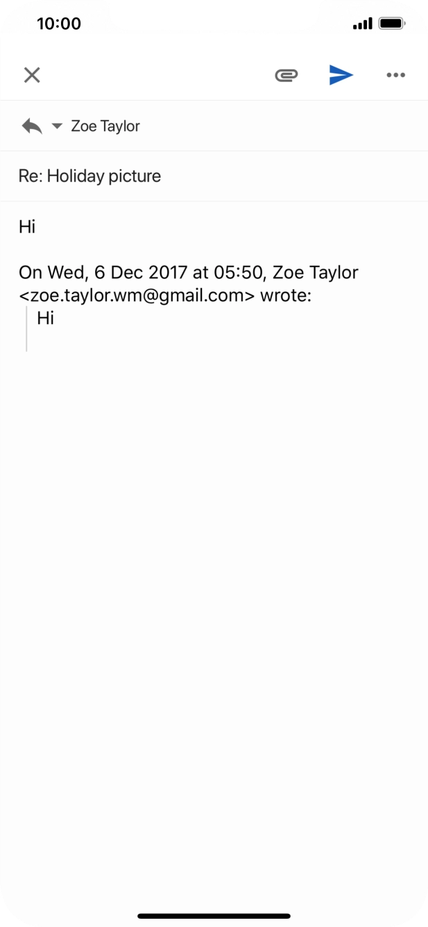 Write the required text and press the send icon.
