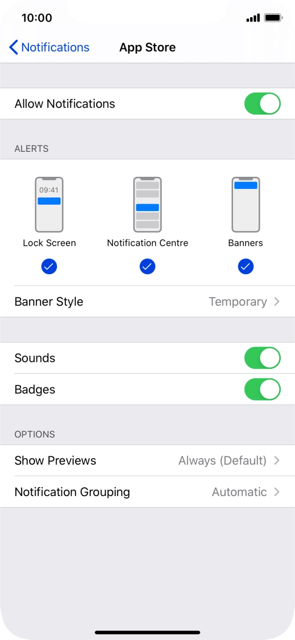 Press the indicator next to 