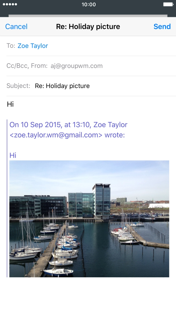 Write the text and press Send.