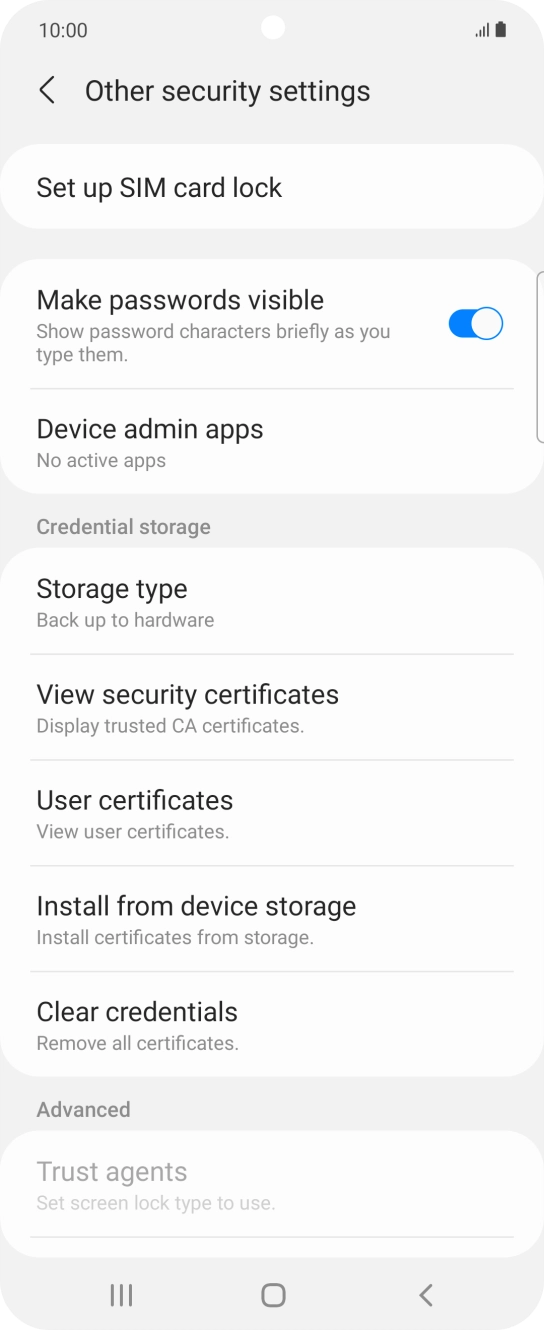 Press Set up SIM card lock. Press Set up SIM card lock.