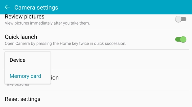 Press Device to save your pictures in the phone memory.