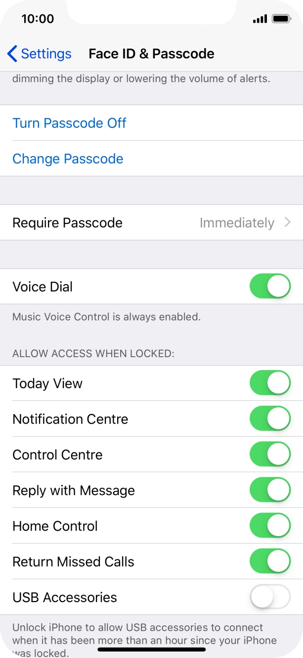 Press Turn Passcode Off and key in the phone lock code.