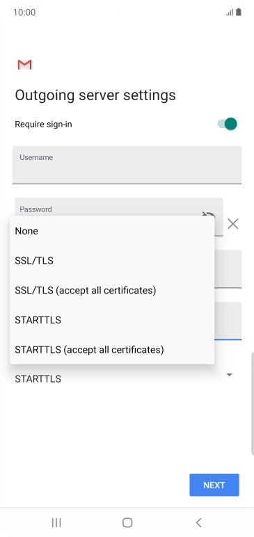 Press SSL/TLS to turn on the function. Press SSL/TLS to turn on the function.
