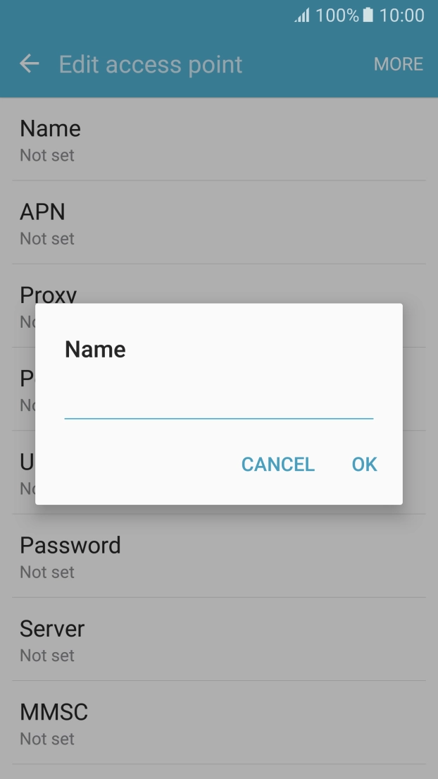 Key in Telstra Internet and press OK. Key in Telstra Internet and press OK.