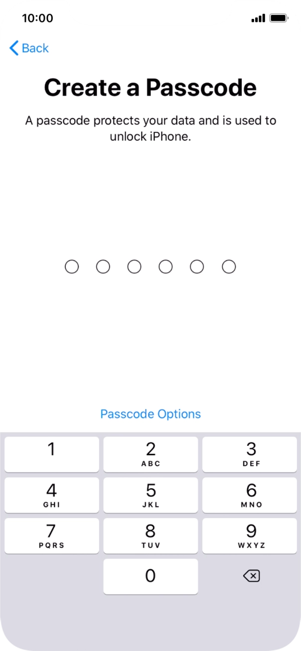 Press Passcode Options.