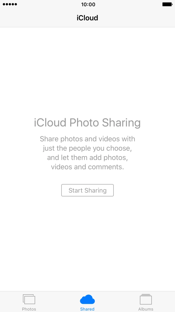 Press Start Sharing and key in the required name of the album.