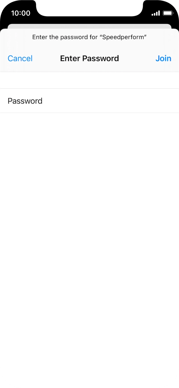 Key in the password for the Wi-Fi network and press Join.