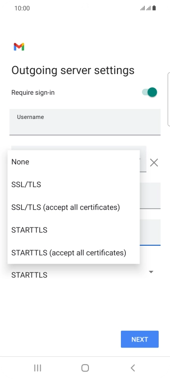 Press SSL/TLS. Press SSL/TLS.