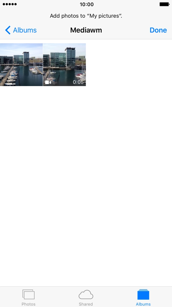 Press the required picture or video clip.