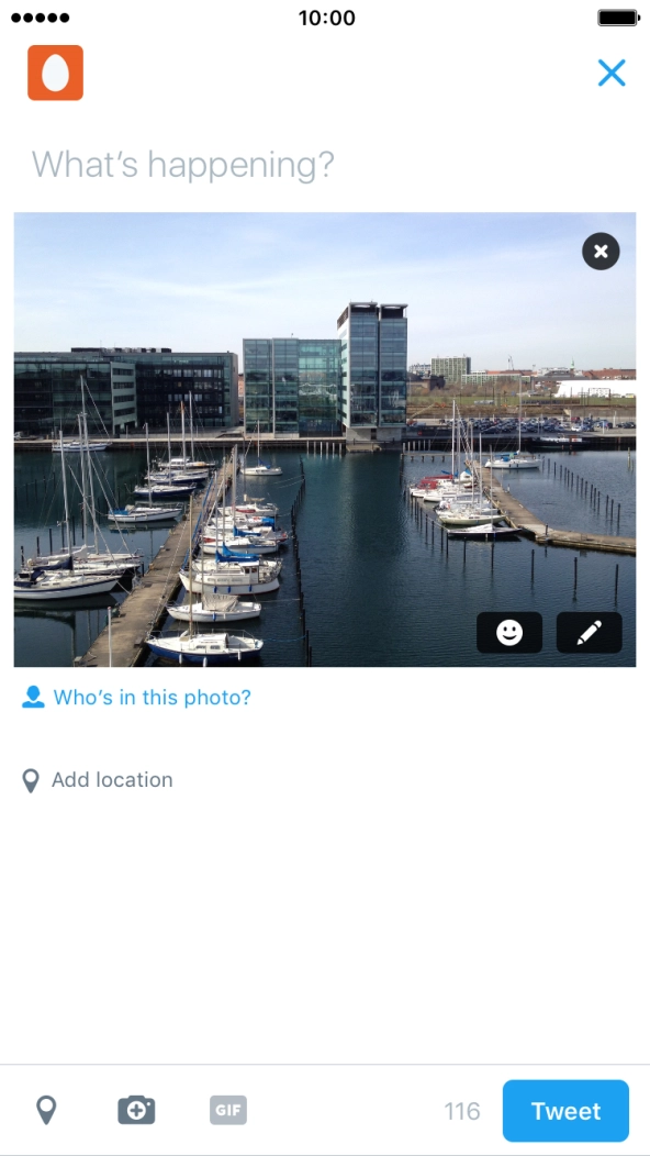 Press the text input field.