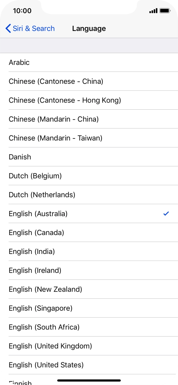 Press the required language.