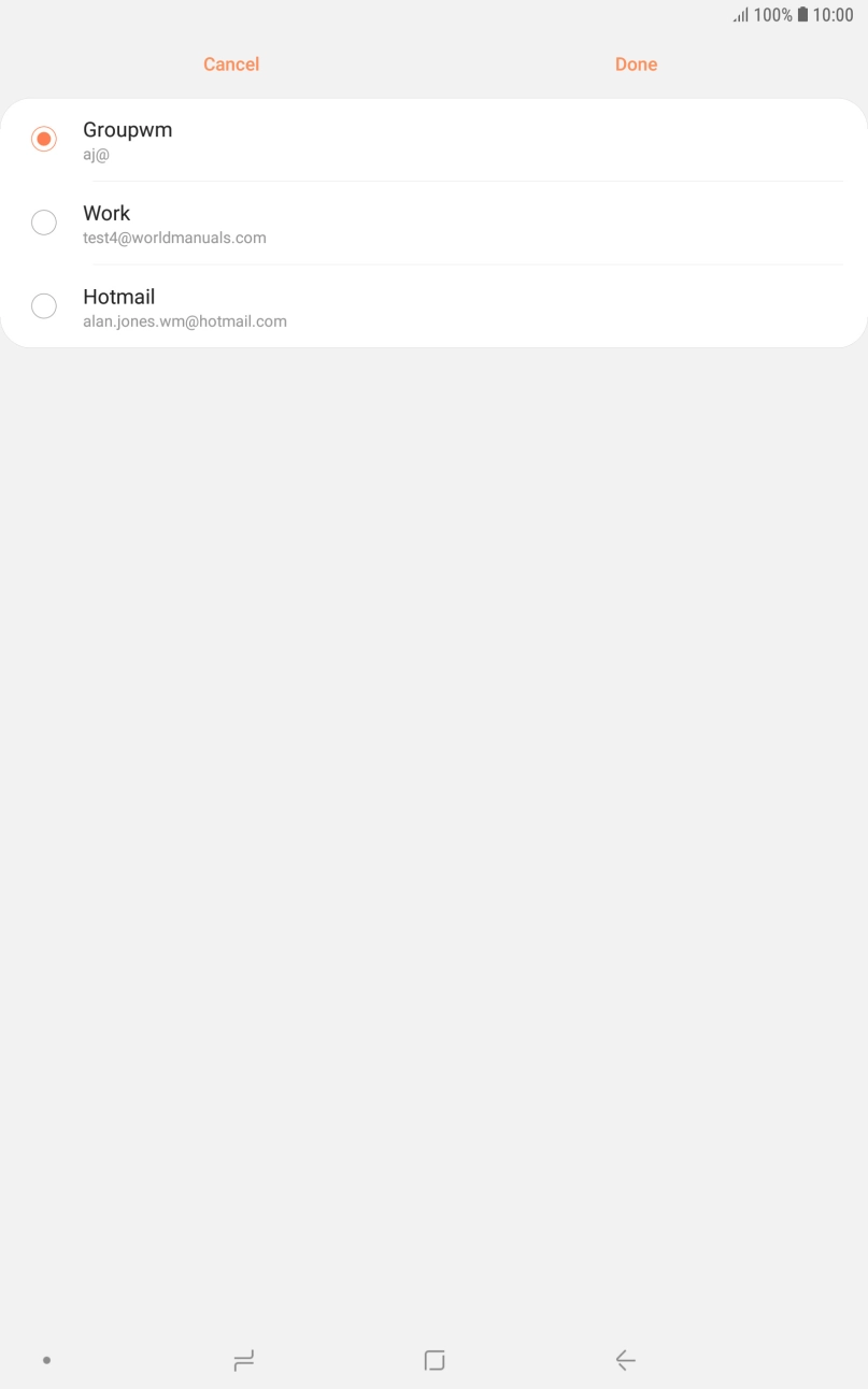 Press the required account.