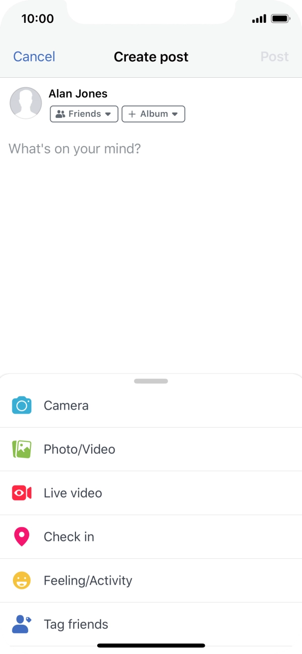 Press the text input field.