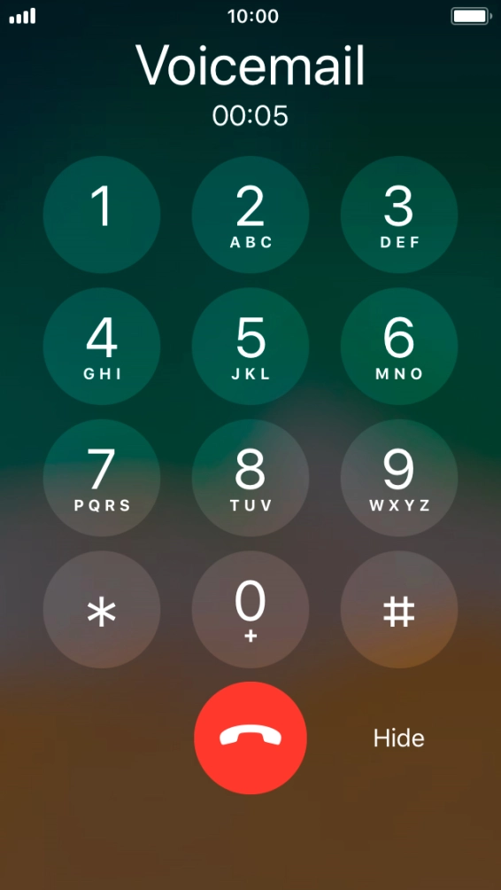 Press the end call icon to end the call.