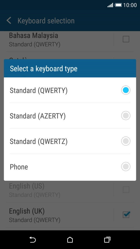 Press Standard (QWERTY).