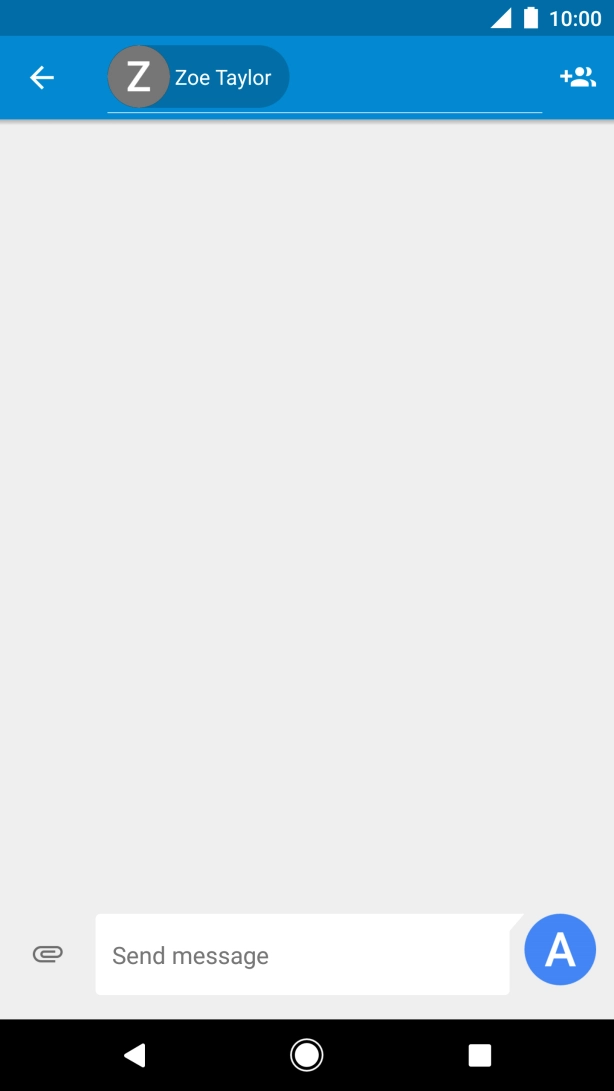 Press the text input field and write the text for your text message.