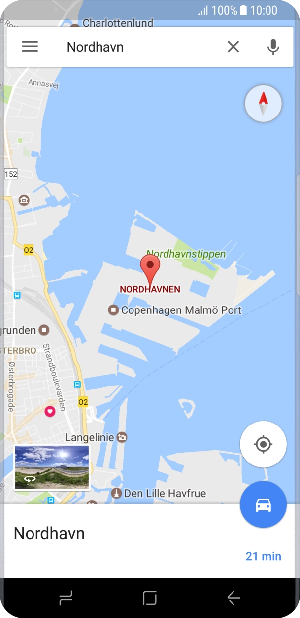 Press the destination at the bottom of the screen.