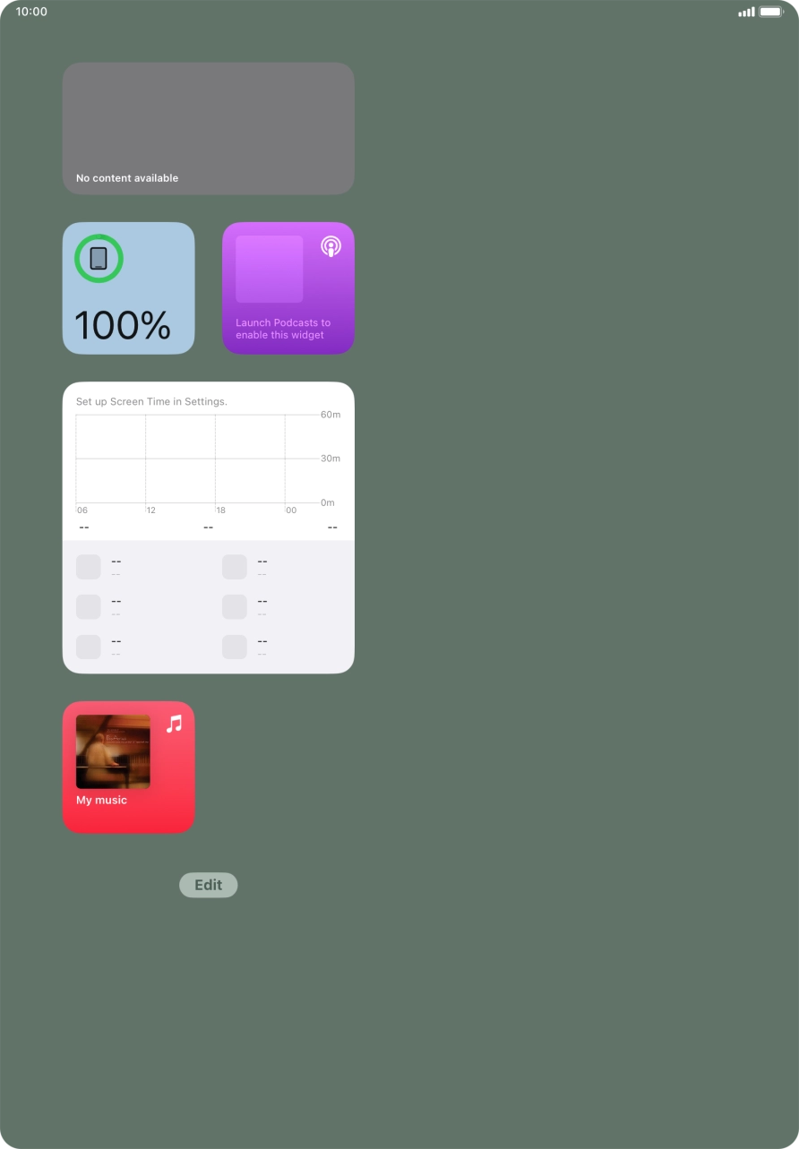 Press and hold the required widget until a pop-up menu is displayed.