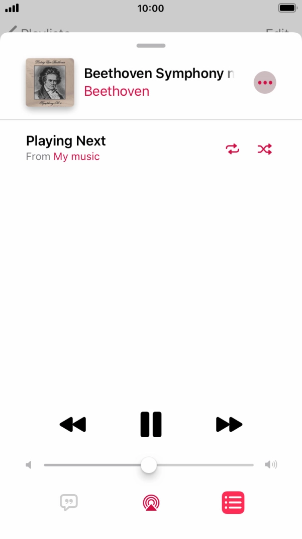 Press the shuffle icon to turn the function on or off.