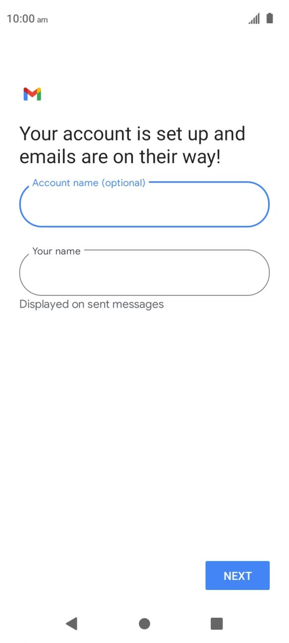 Press Your name and key in the required sender name.