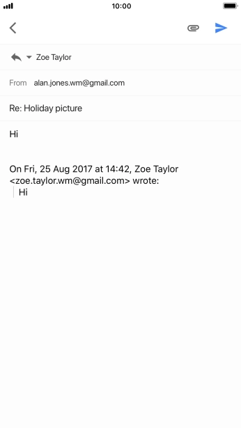 Write the required text and press the send icon.