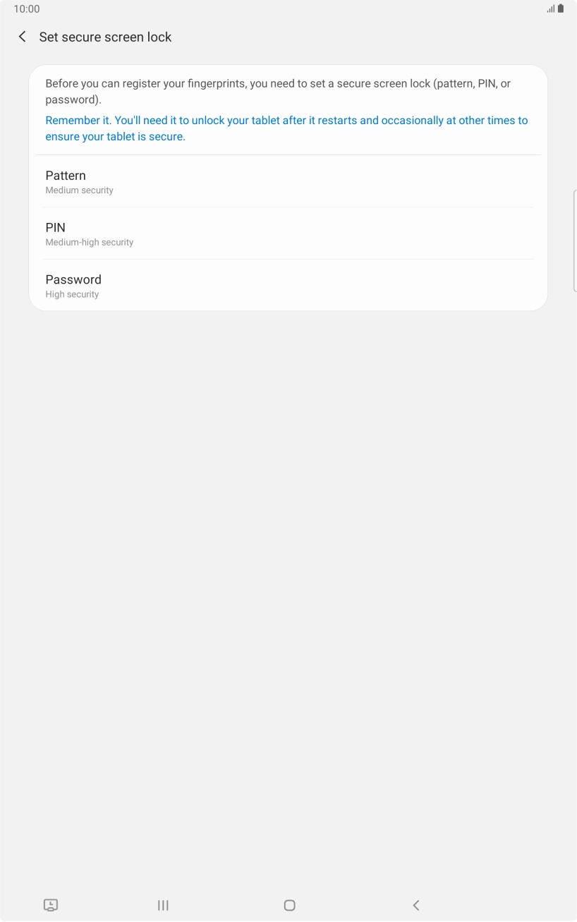 Press the required lock code and follow the instructions on the screen to create an additional lock code.