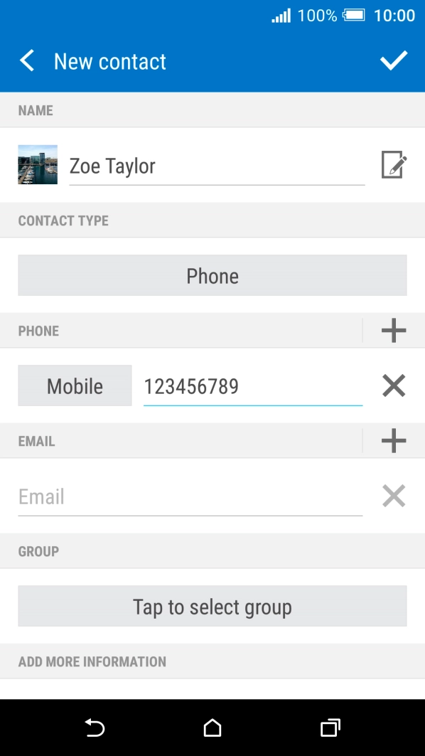 Press the field next to the phone number.