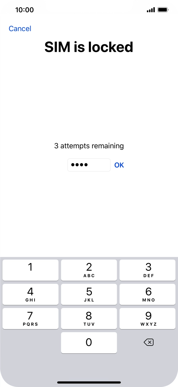 If your SIM is locked, key in your PIN and press OK.