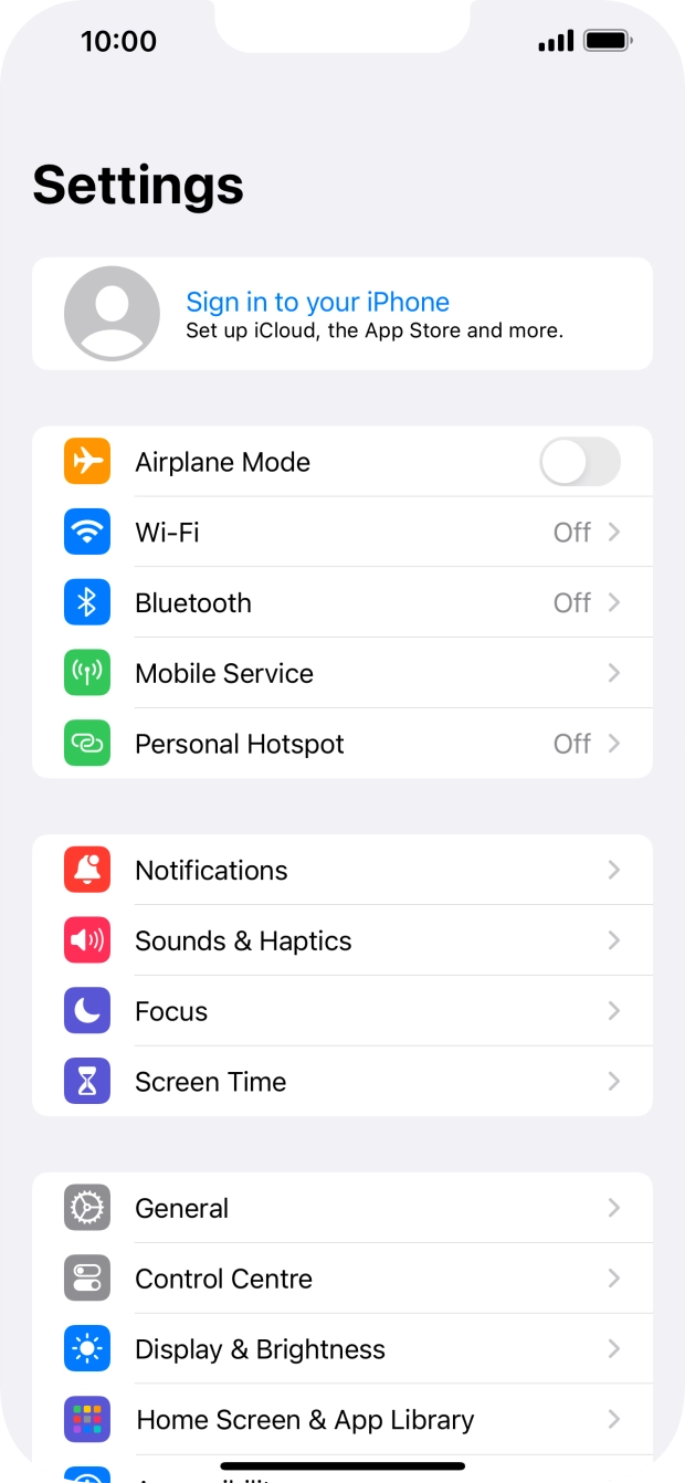 Press Sign in to your iPhone.