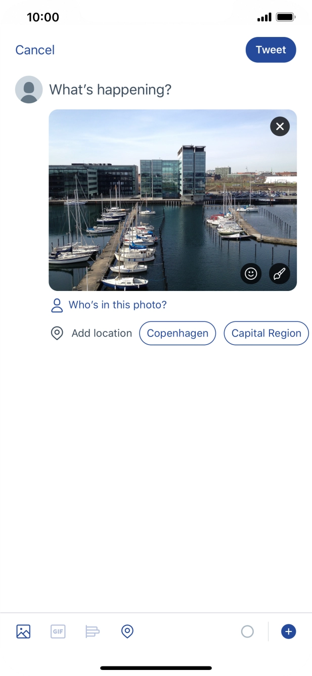 Press the text input field.