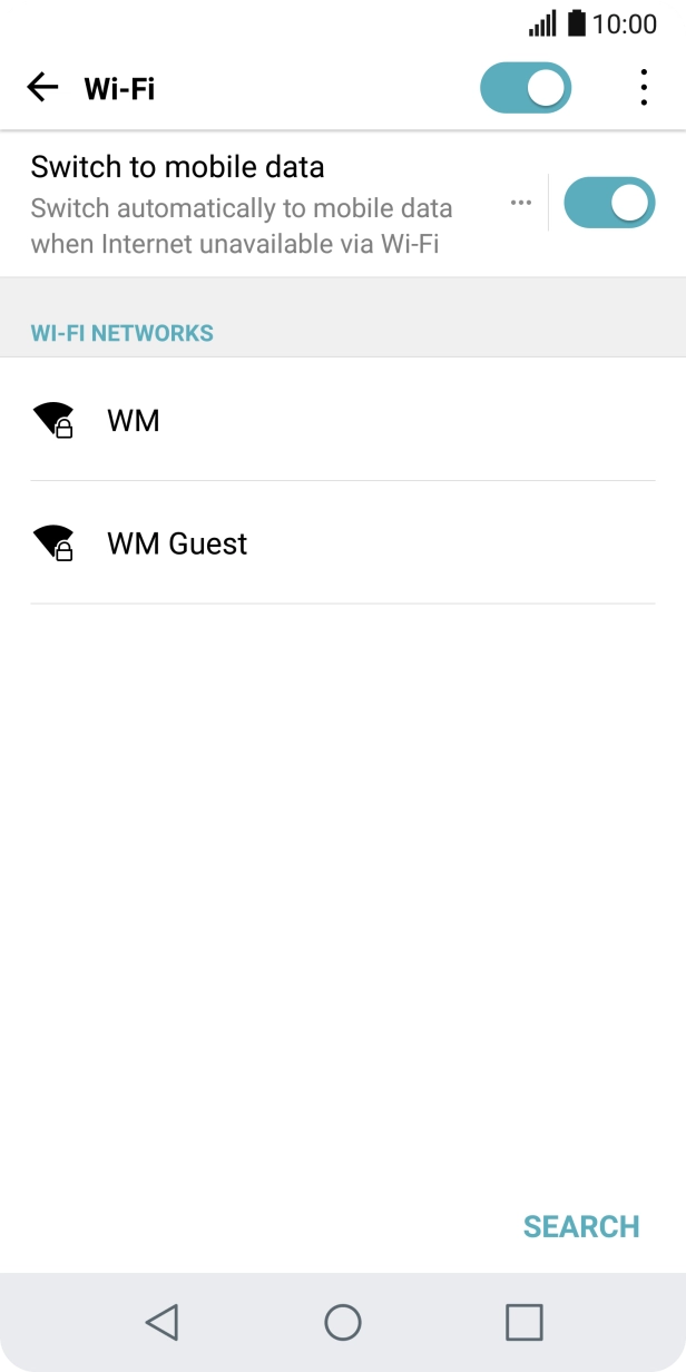 Press the required Wi-Fi network.