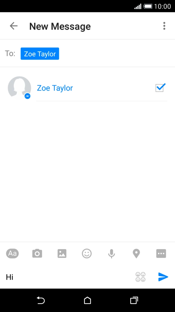 Write the required message and press the send icon.