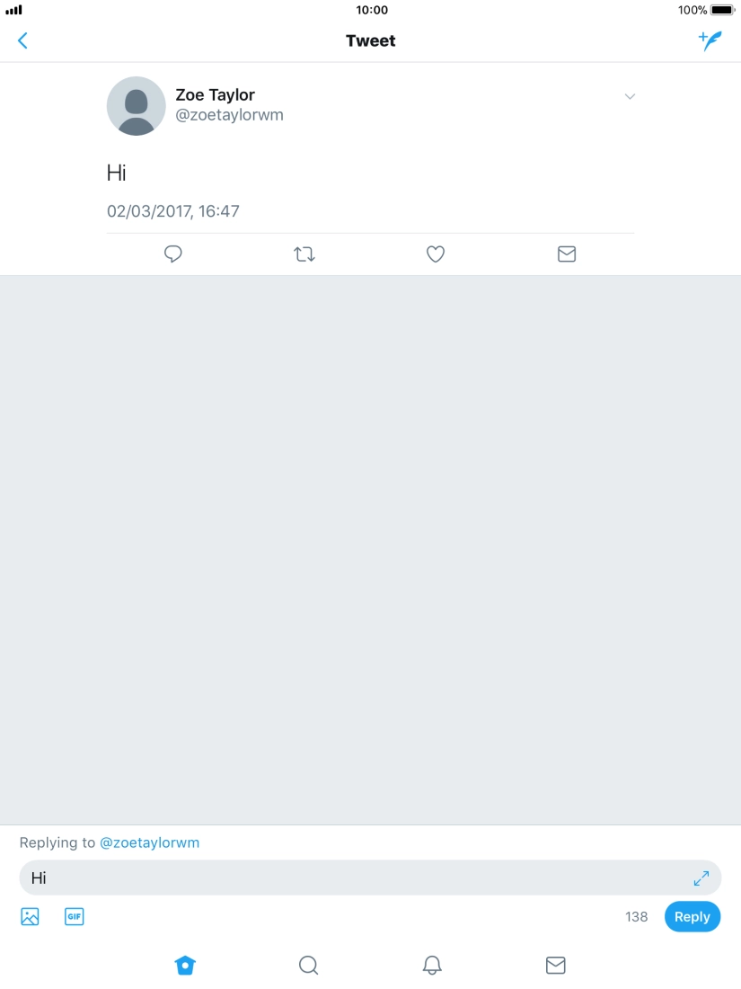 Write the required reply and press Reply.