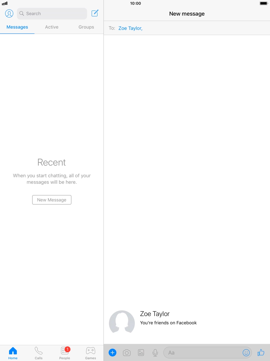 Press the text input field.
