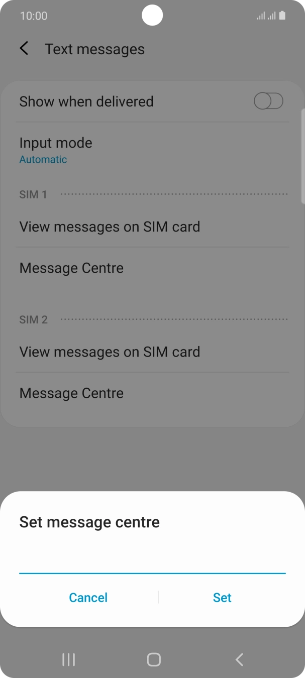 Key in +61418706700 and press Set.